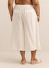 Linen Blend Cropped Wide-Leg Pant