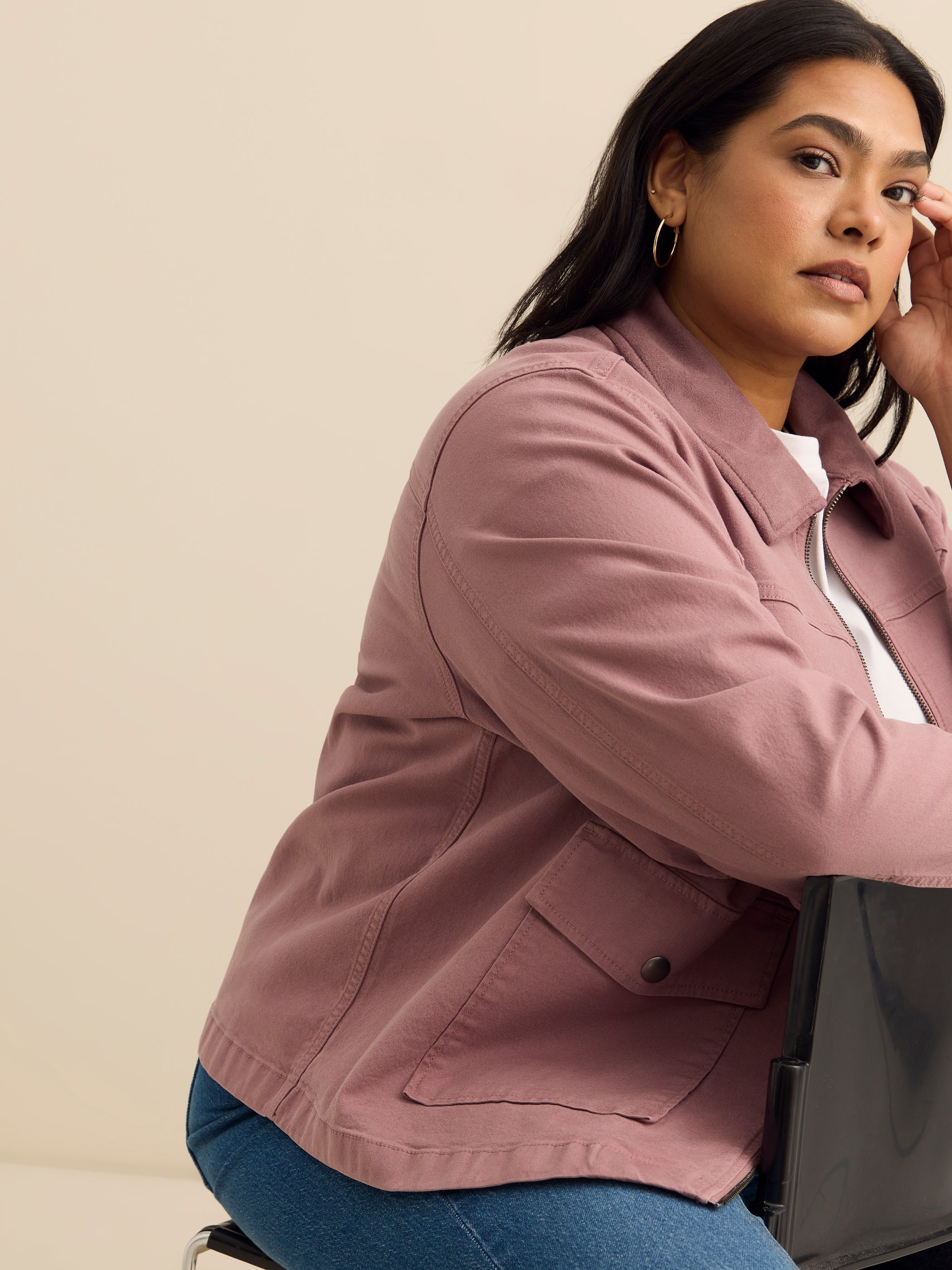 Veste utilitaire en coton délavé