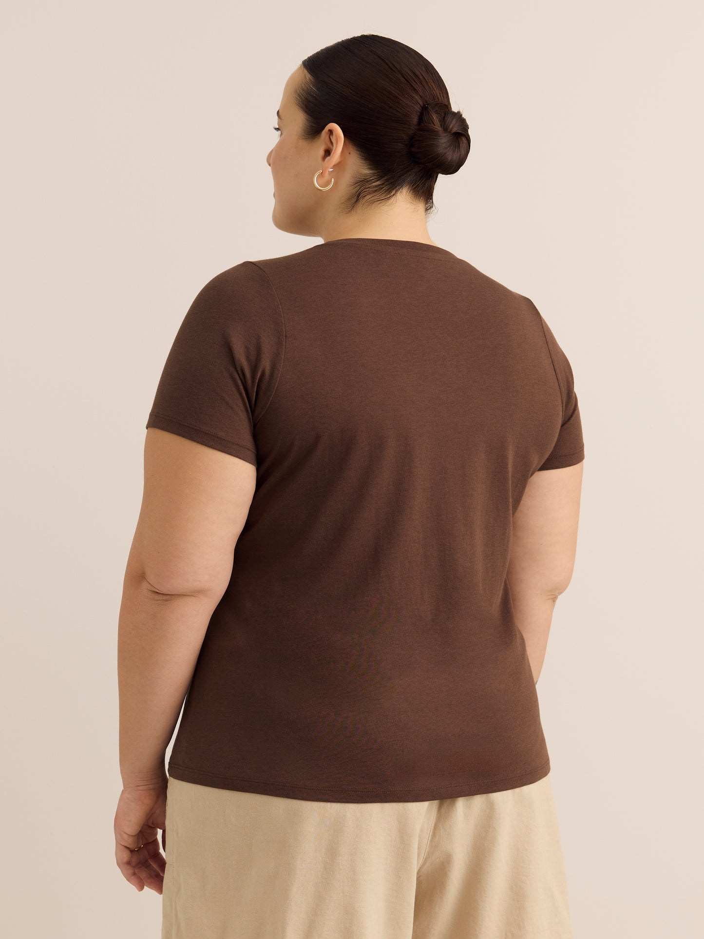 Crewneck Short-Sleeve Knit Top