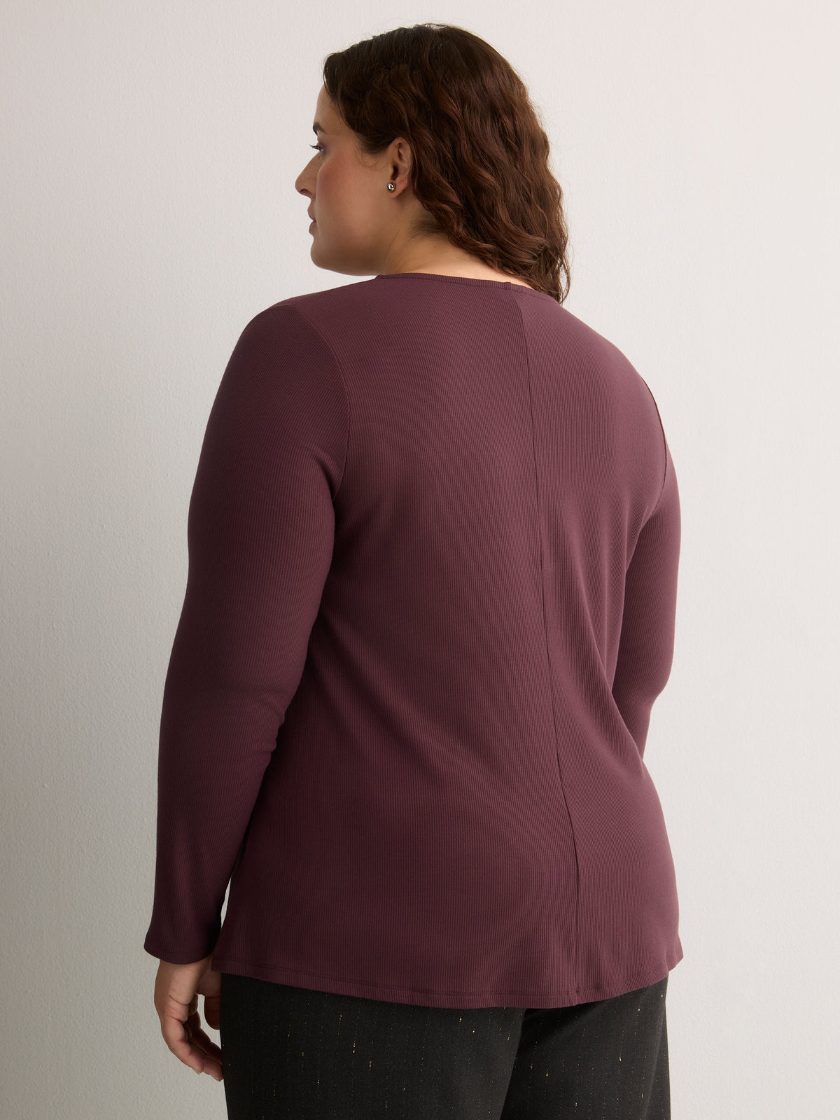 Responsible, Slight Swing Henley Rib Knit Top