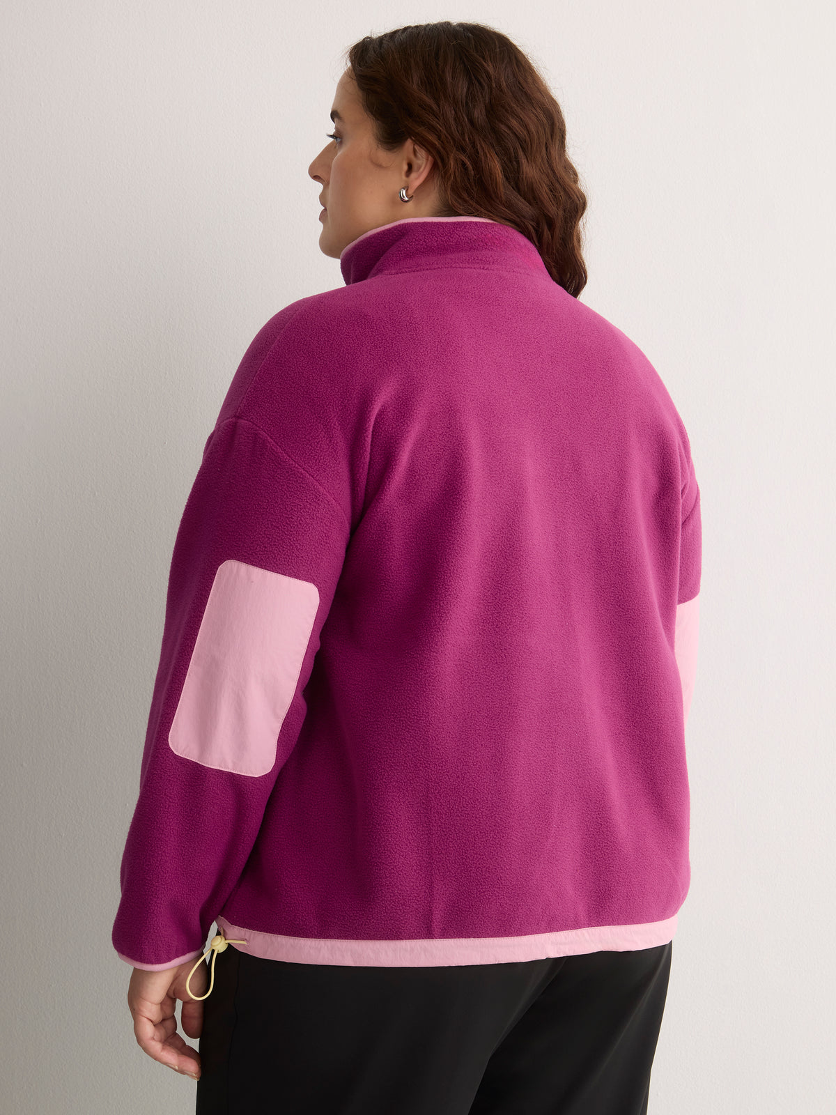 Short Polar Fleece Jacket with Contrast Trim - Active Zone