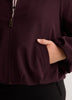 Dark Balloon-Hem Bomber Jacket