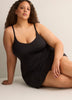 Black Swimdress with Side Waist Tie