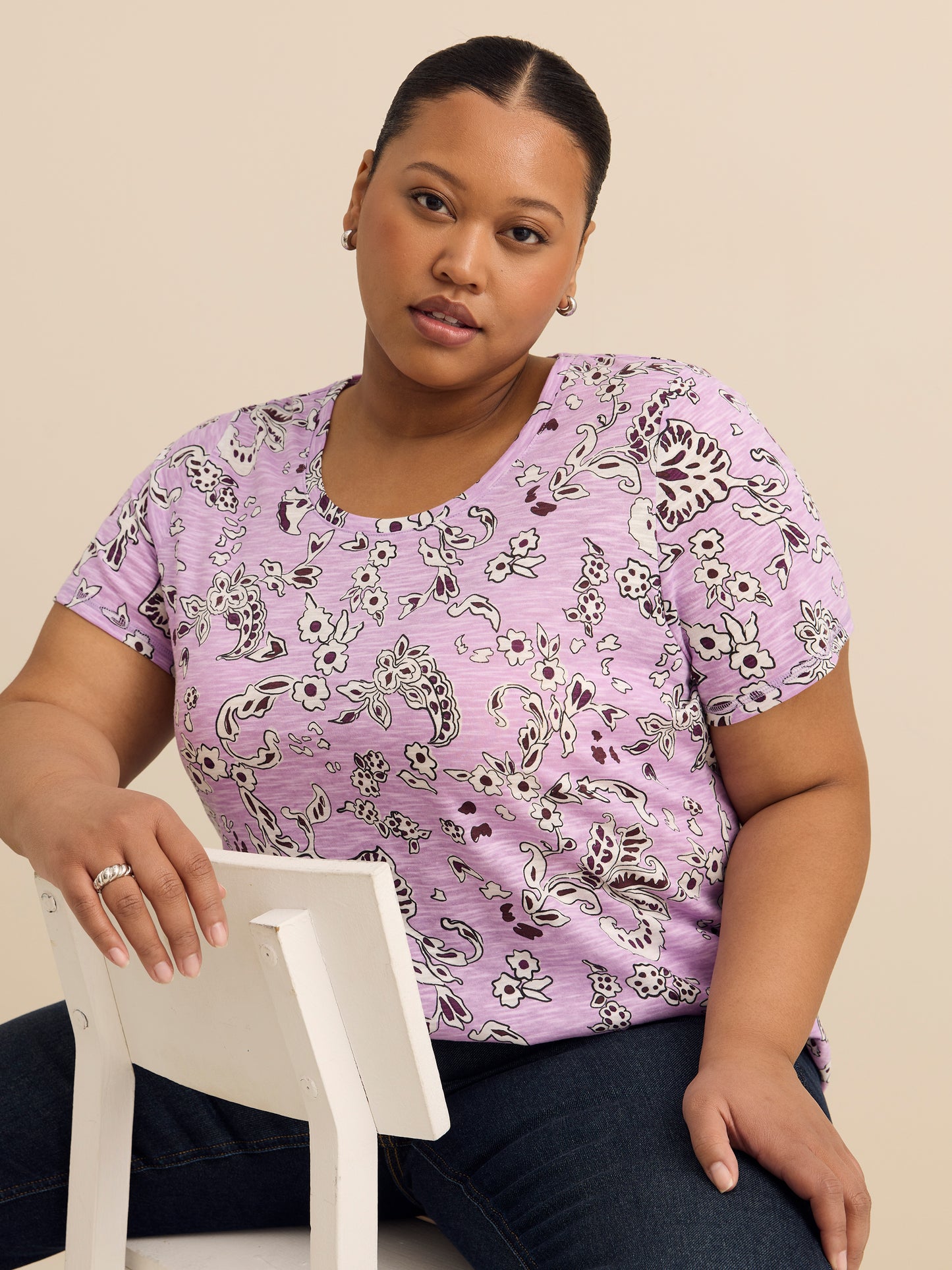 Curvy-Fit Short-Sleeve Crew-Neck Tee