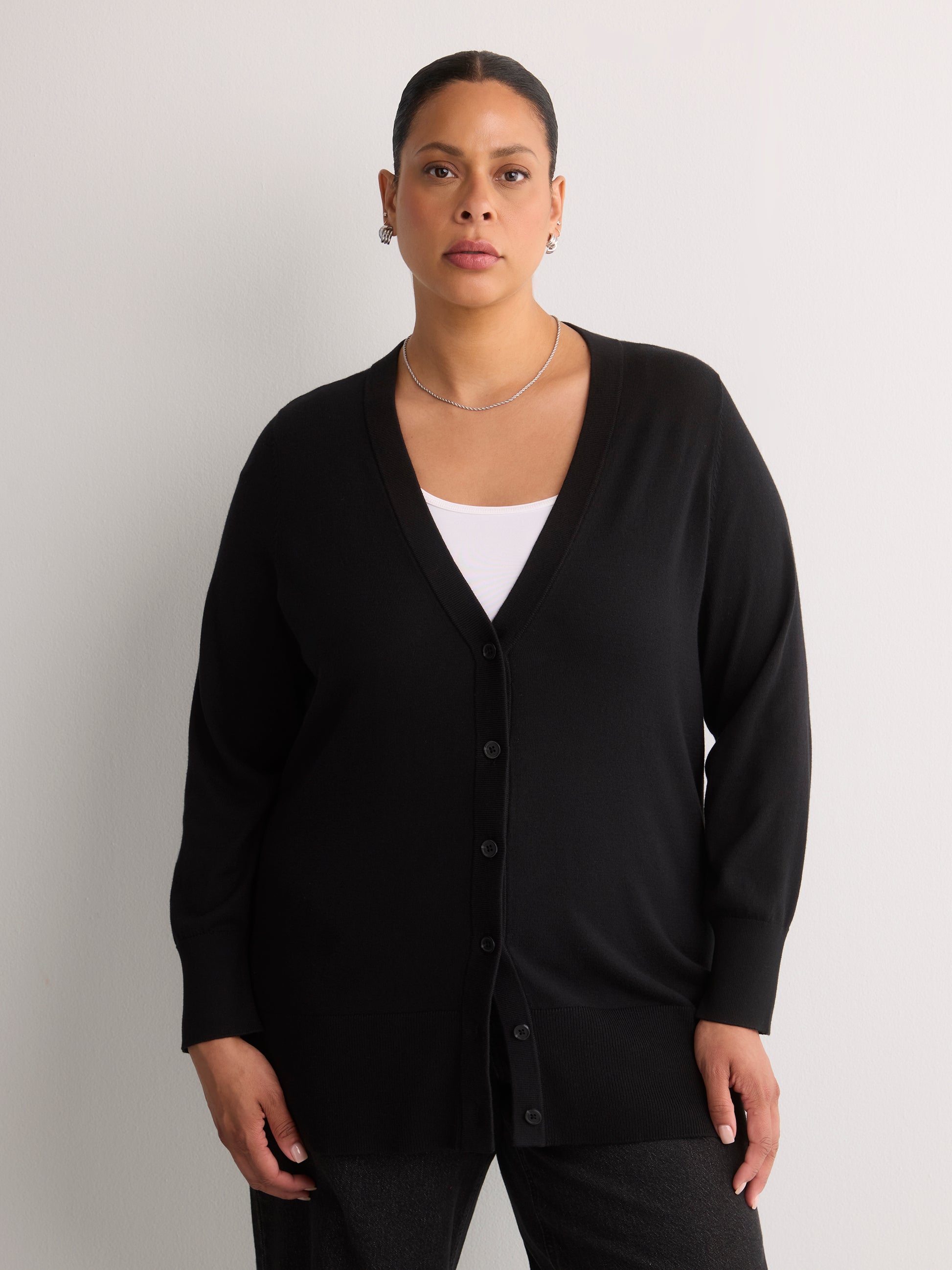 Responsible, Cotton-Blend Tunic Cardigan