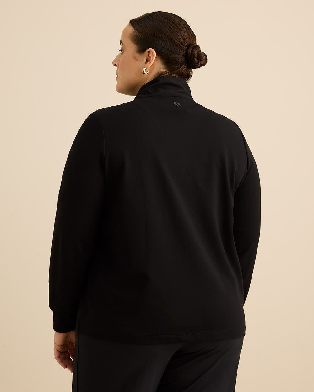 Veste zippée bimatière à col montant et manches longues - Active Zone