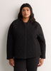 Black Quilted Straight-Fit Knit Jacket - Active Zone