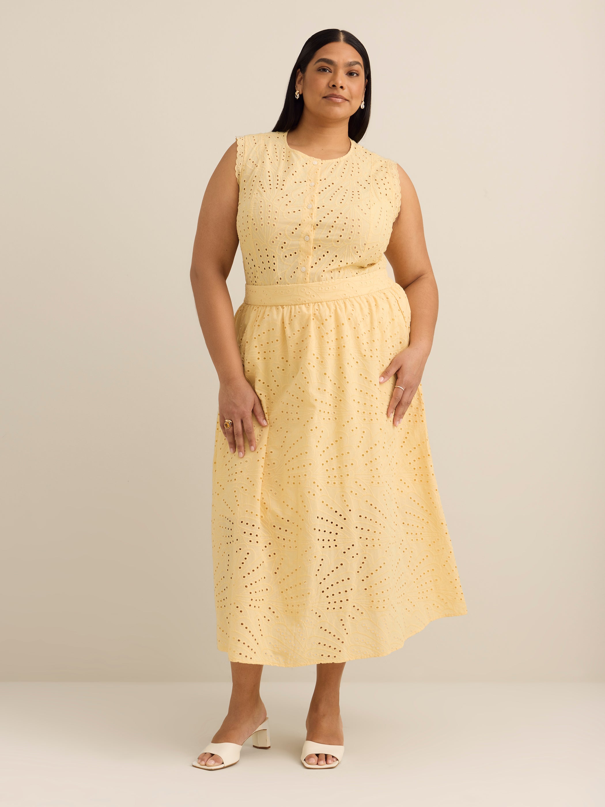 Embroidered Cotton Midi Skirt