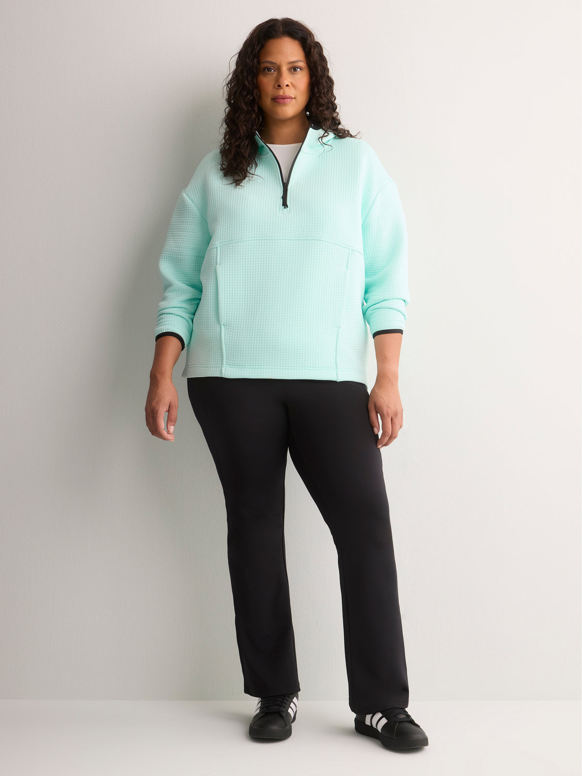 Cloud Waffle Hooded Half-Zip Sweatshirt - Active Zone