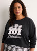 Black Long-Sleeve Pyjama Sweatshirt with Dalmatian Chest Print - Disney