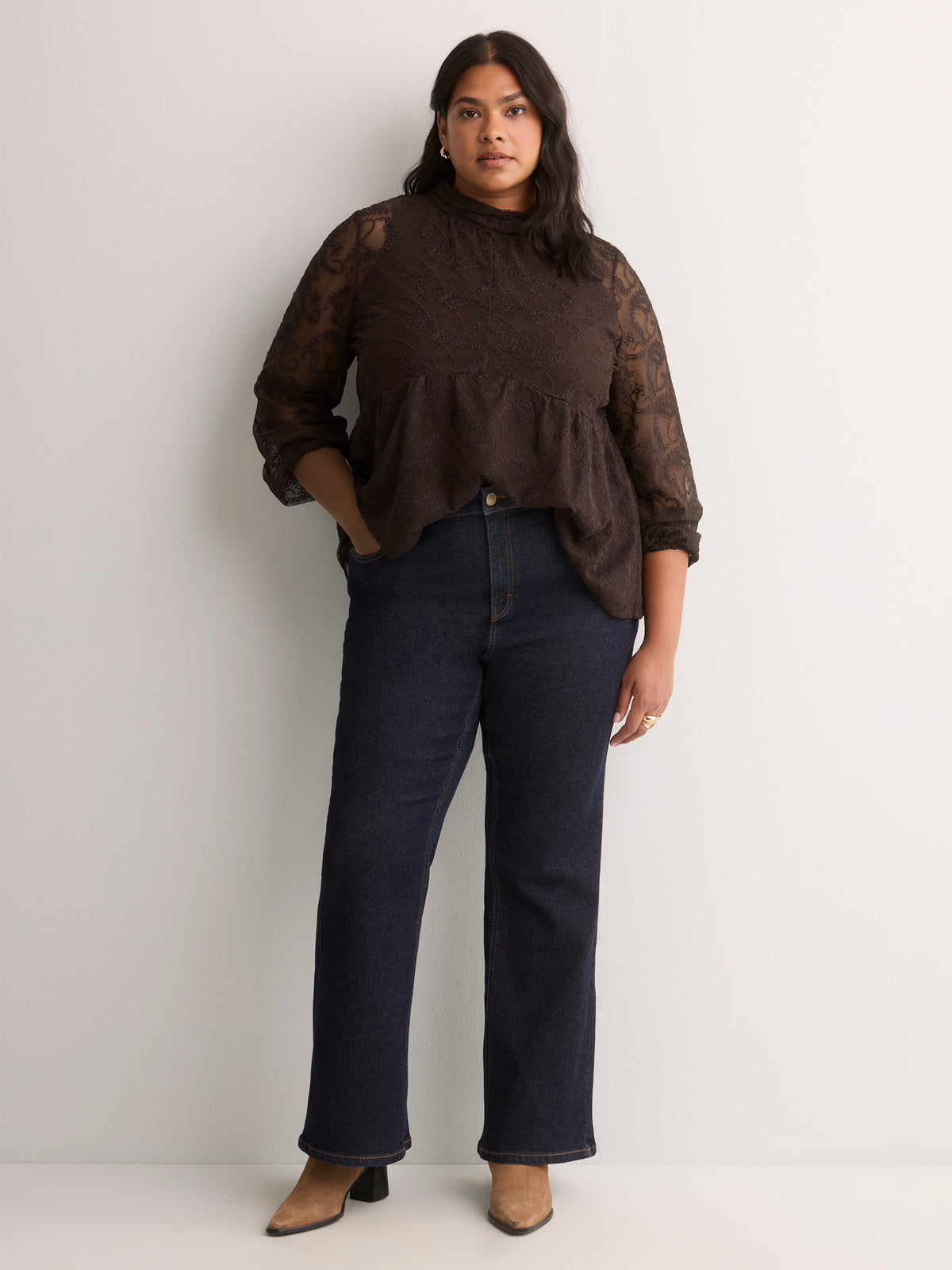 Petite, Classic-Fit High-Rise Bootcut Denim Pant - d/C jeans