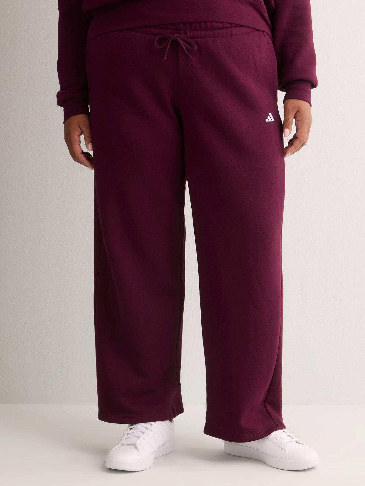 Burgundy Feel Cozy Open-Hem Pants with Small Logo - adidas