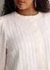 Short Buttoned-Down Elastic-Waist Blouse