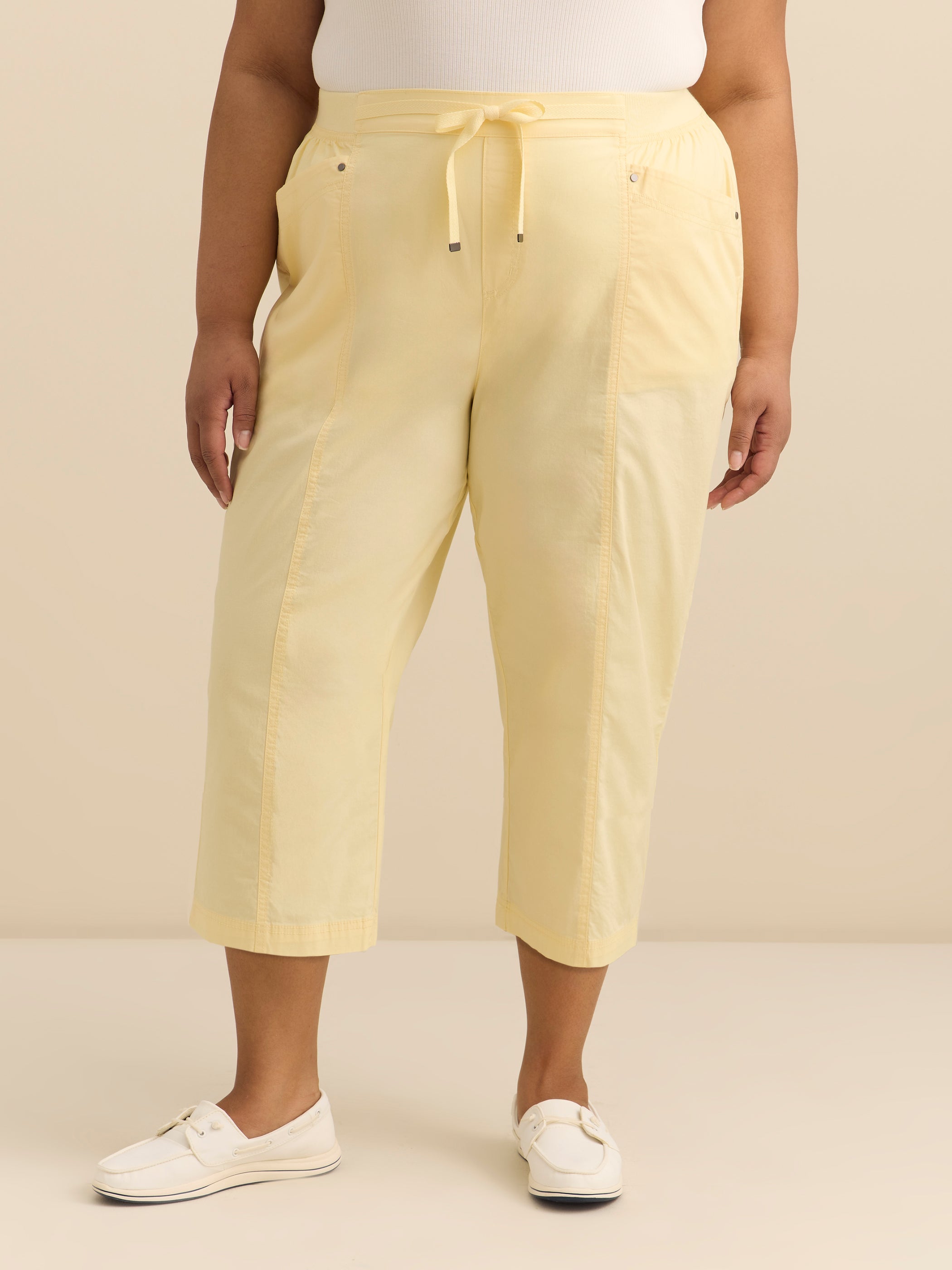 Solid Capri with Adjustable Waistband