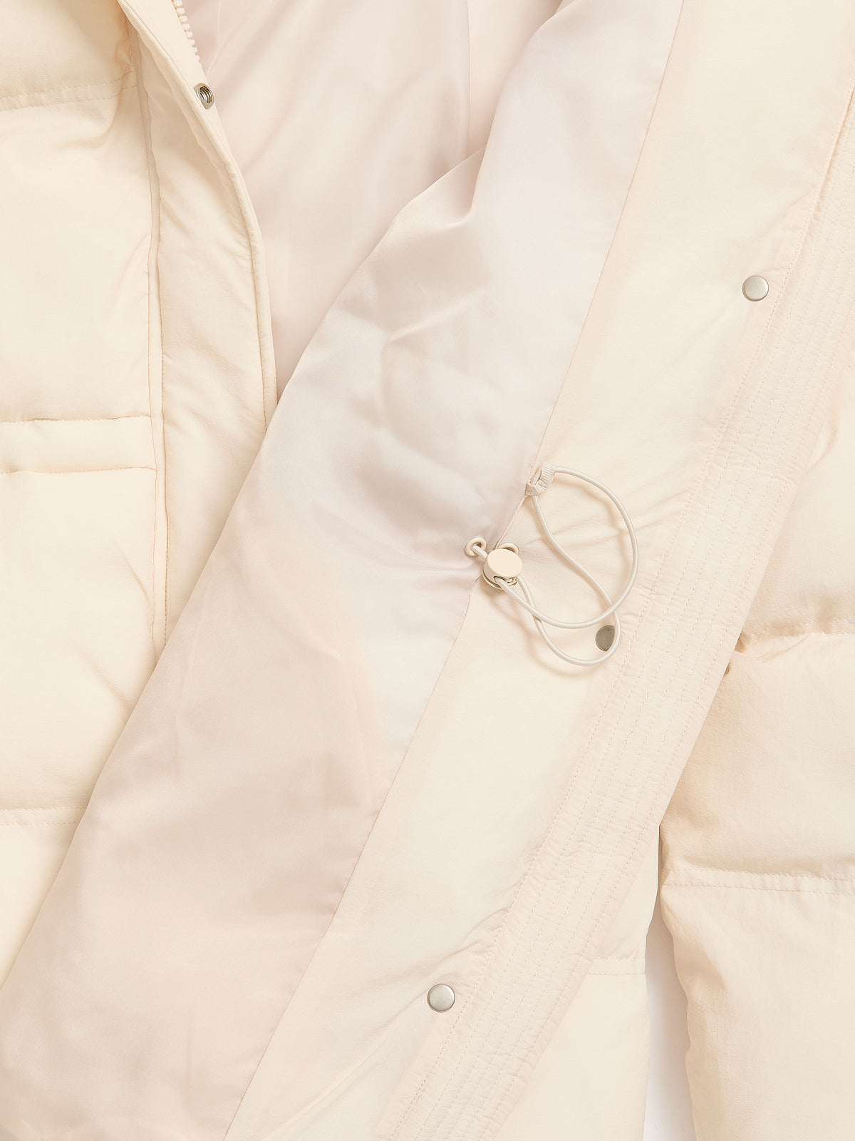White Quilted Snow Jacket with Removable Hood - Active Zone