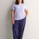 Blue Star-Print Cotton Knit Wide-Leg Pyjama Pant - tiVOGLIO