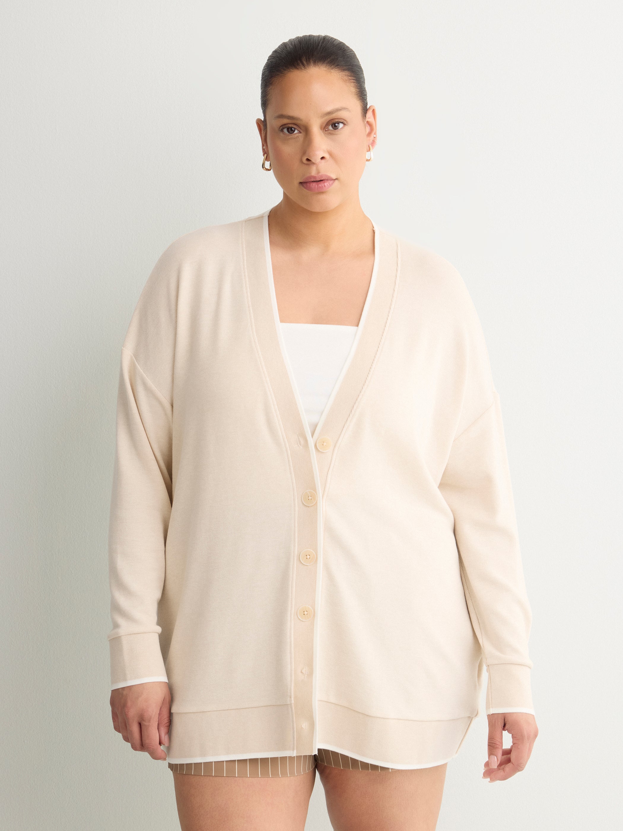 Responsible, Grey Fine Textured Long Cardigan - Active Zone
