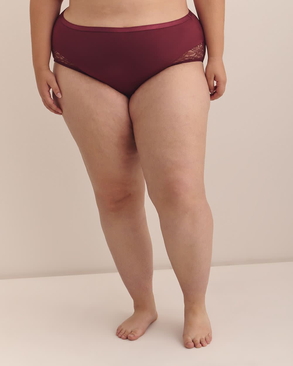 Culotte en satin avec maille, contrôle léger - Déesse Collection