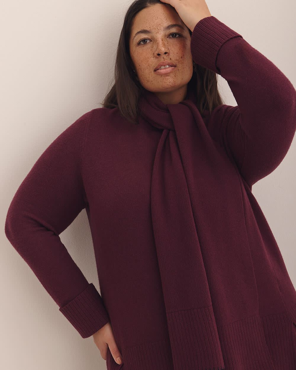 Pull avec foulard, tissu responsable - Addition Elle