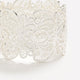 Wide Silver Lace-Effect Elastic Bracelet