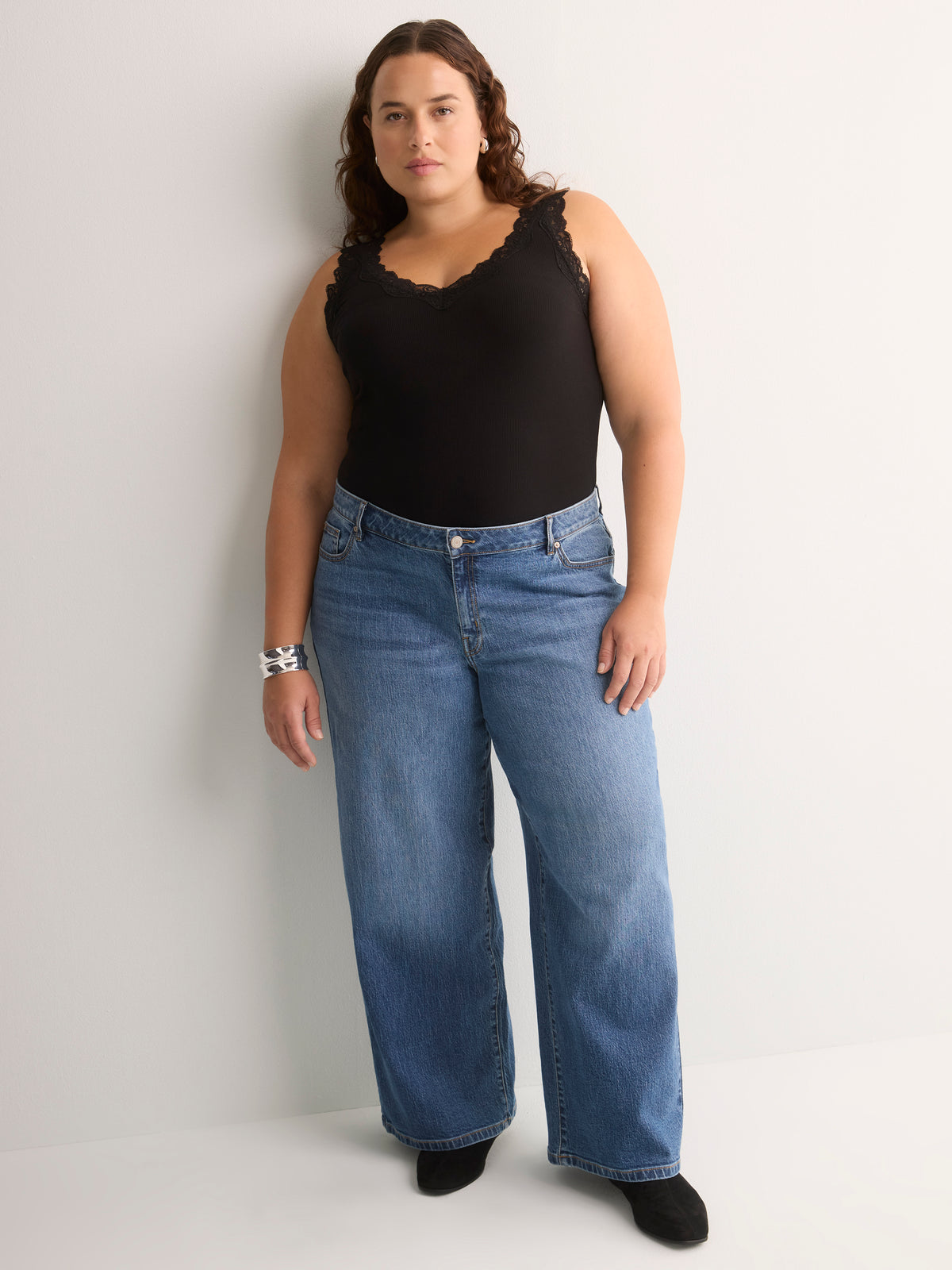 Mid-Rise Baggy Wide-Leg Jeans - Addition Elle