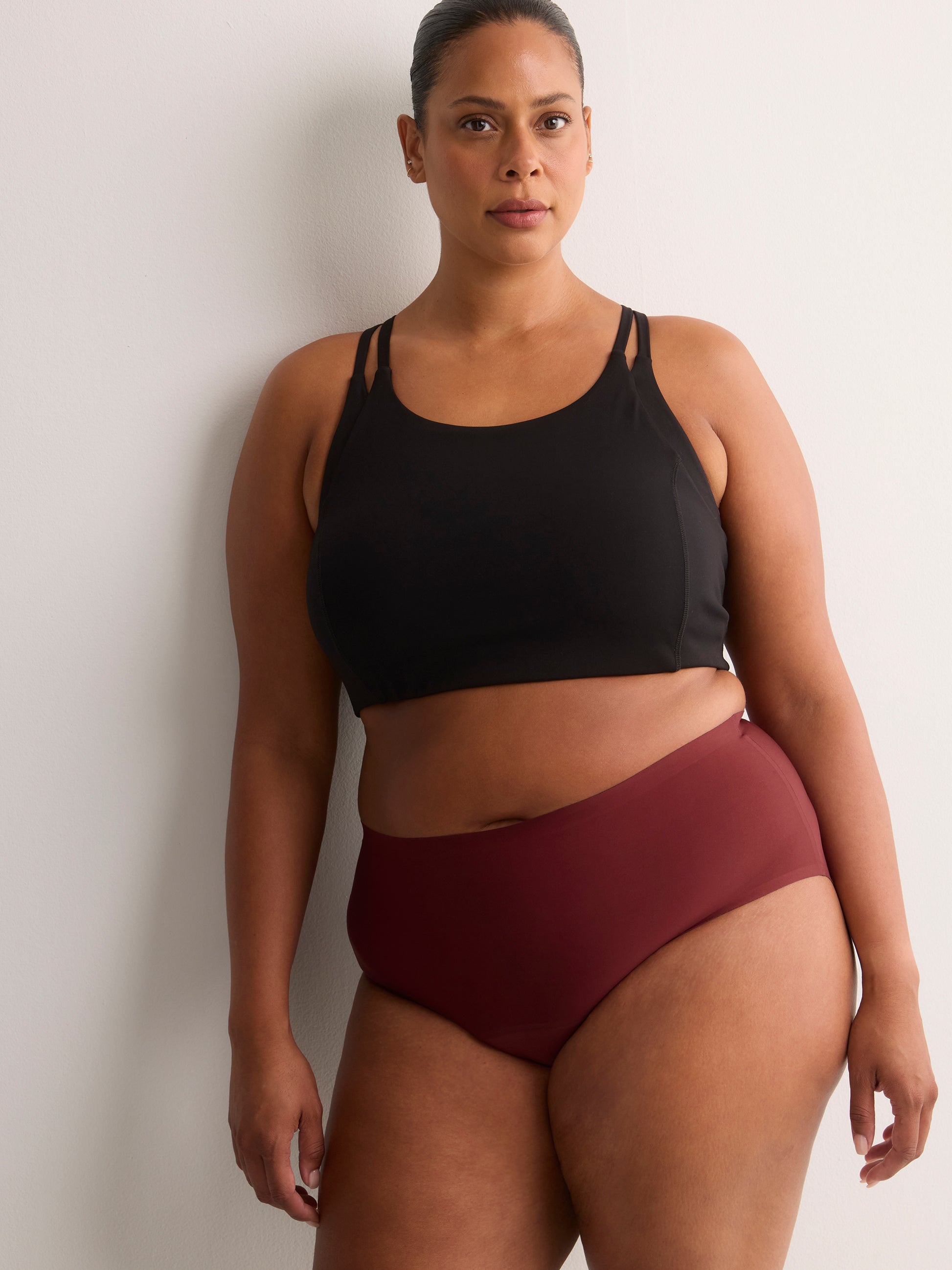 Dark Cherry High-Rise No-Show Super Leakproof Period Panties - Knix