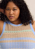 Striped Sleeveless Crochet Knit Maxi Dress