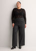 Charcoal Pinstripe Pull-On Wide-Leg Pant, Essential Pant