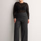 Charcoal Pinstripe Pull-On Wide-Leg Pant, Essential Pant
