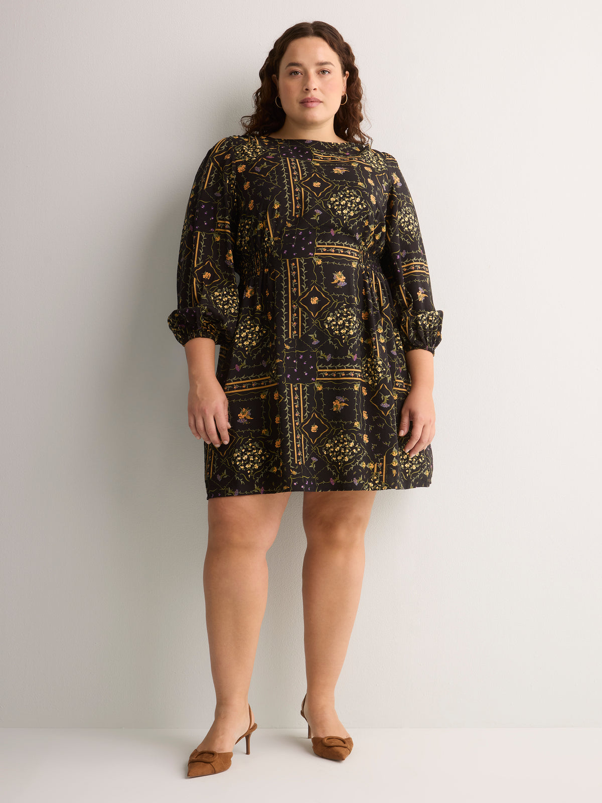 Long-Sleeve Fit-and-Flare Dress