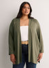 Responsible, Gray Leaf-Print Straight Tunic Cardigan