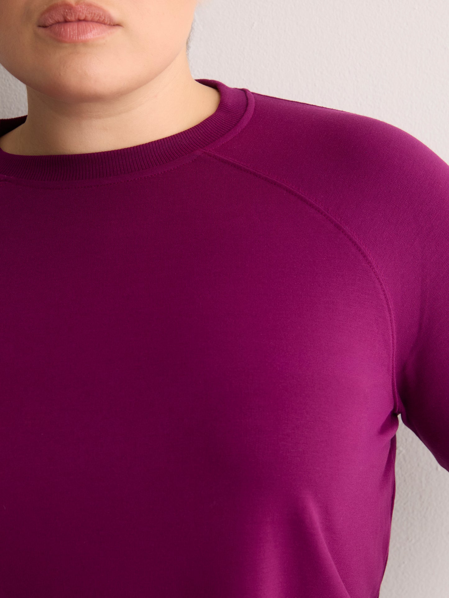 Loose French Terry Raglan-Sleeve Crew-Neck Sweatshirt