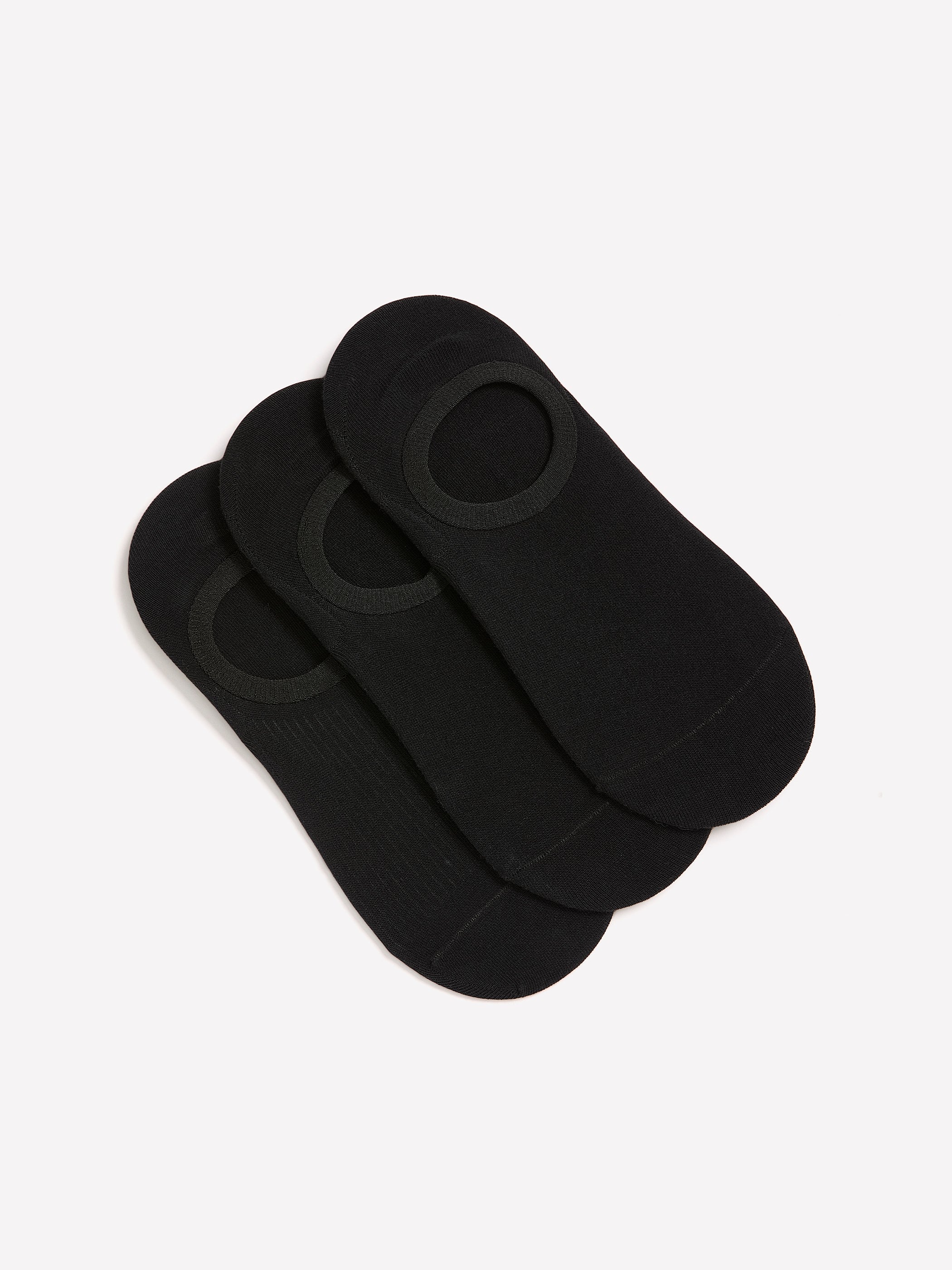 Black Knit Sneaker Socks, Set of 3