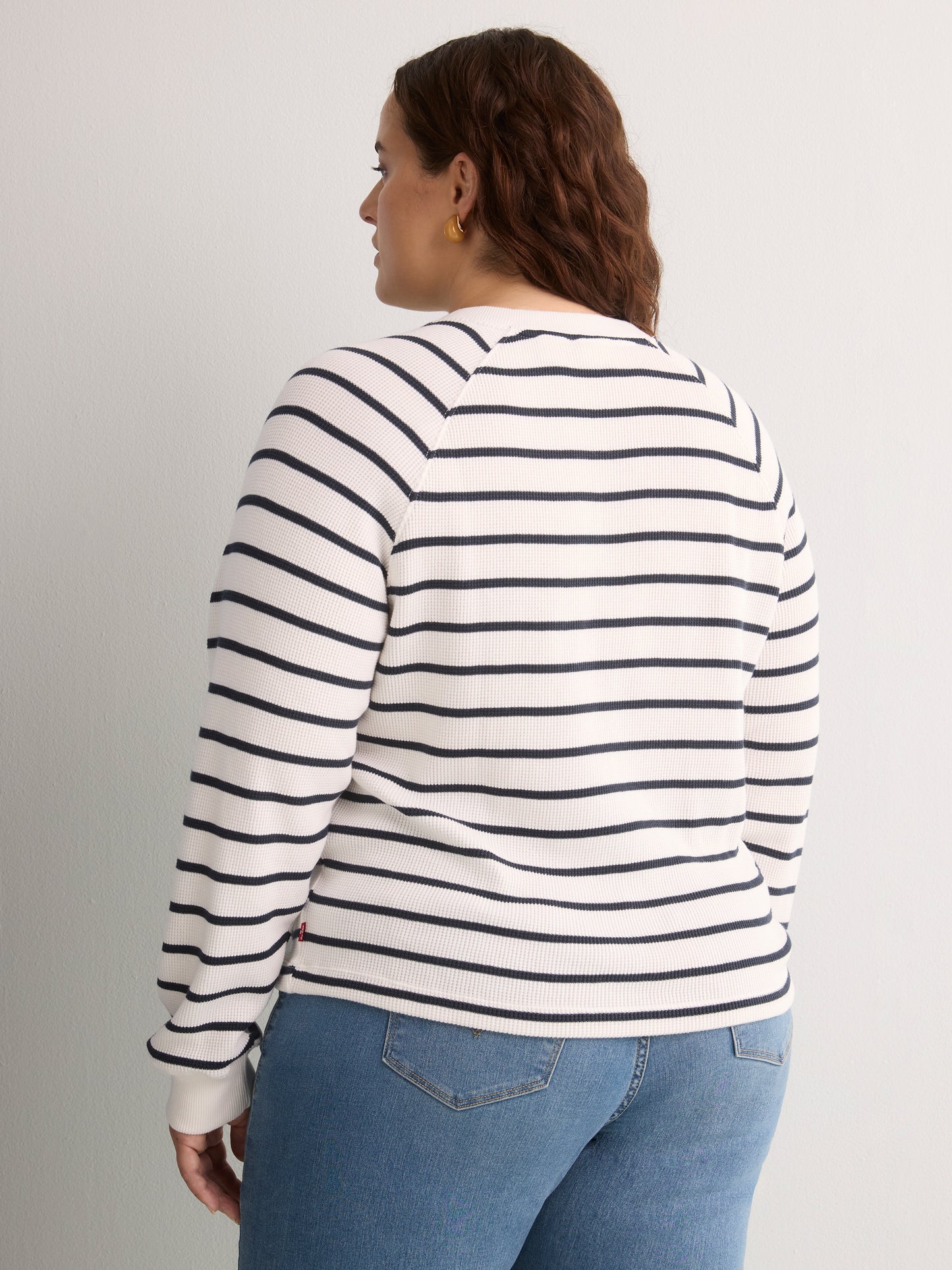 White and Navy Striped Henley Long-Sleeve Tee - Levi's