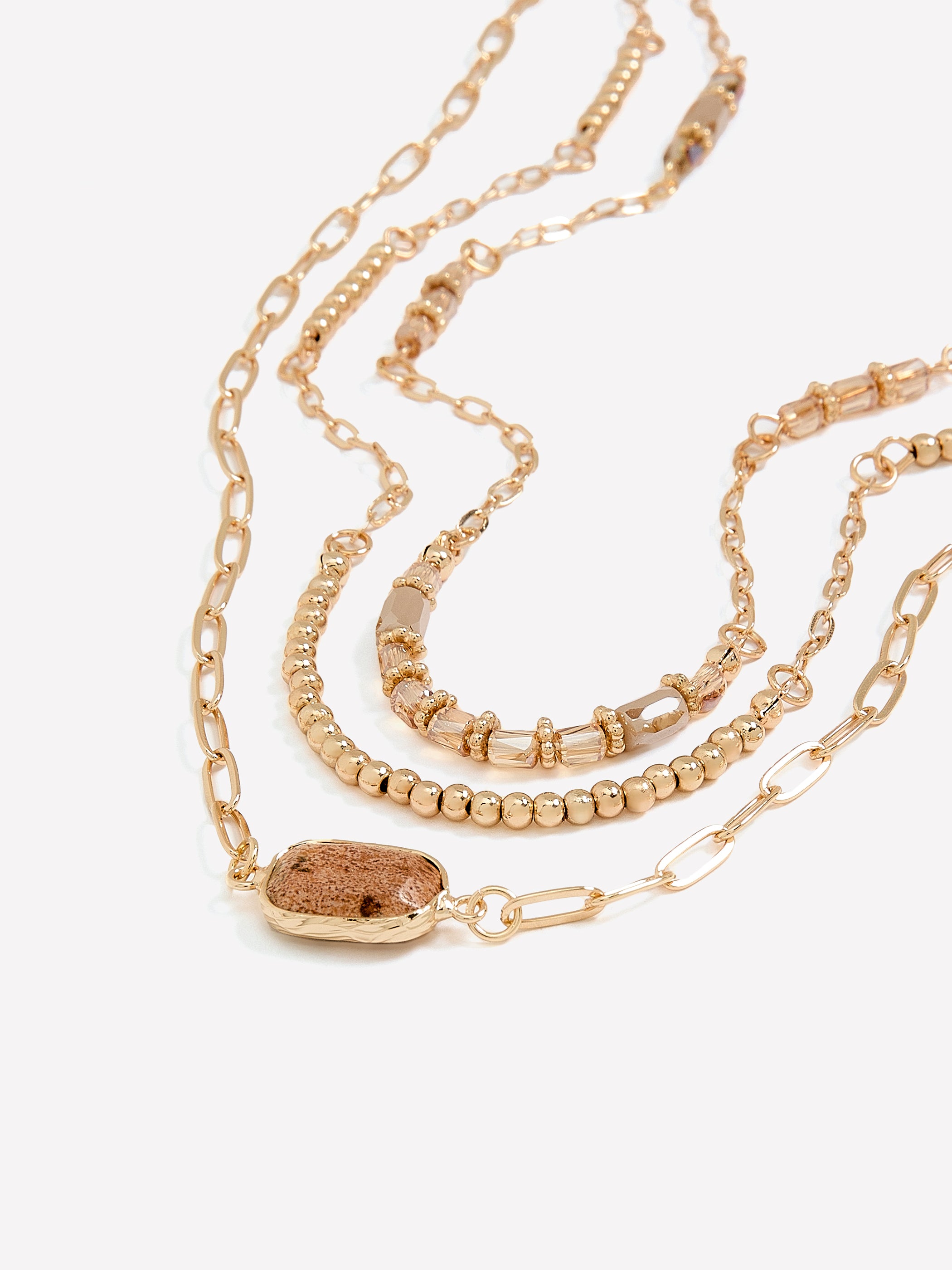 Golden Three-Layer Short Necklace