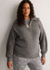 Loose-Fit Half-Zip Shaker Knit Sweater