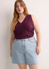 Curvy-Fit High-Rise Denim Shorts