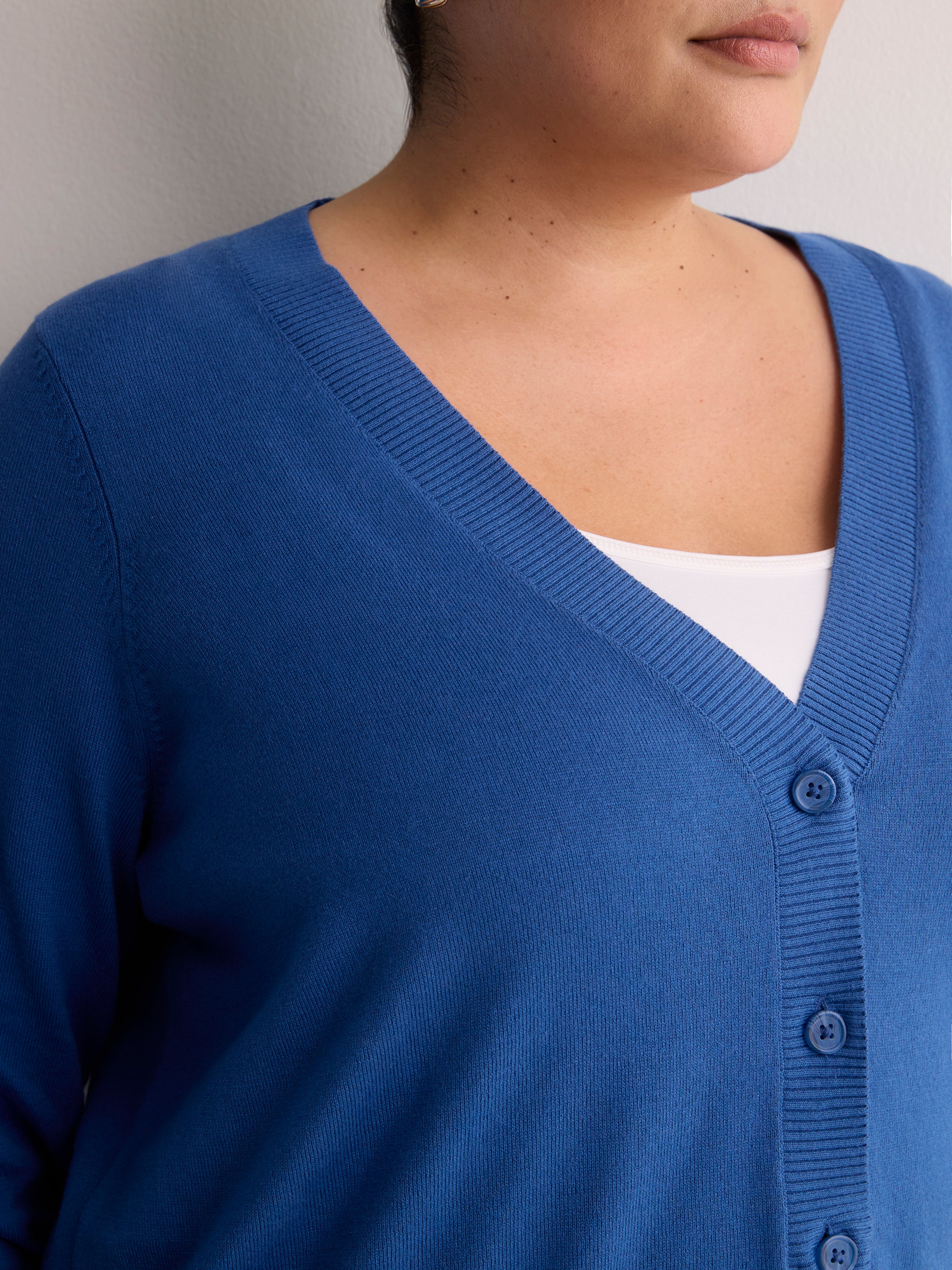 Cotton-Blend Tunic Cardigan