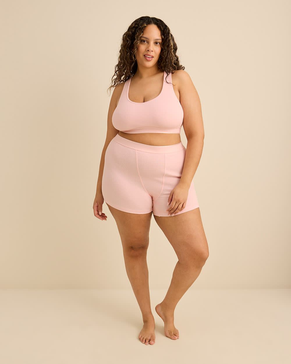 Ribbed Knit Bralette with V-Neck - ti Voglio