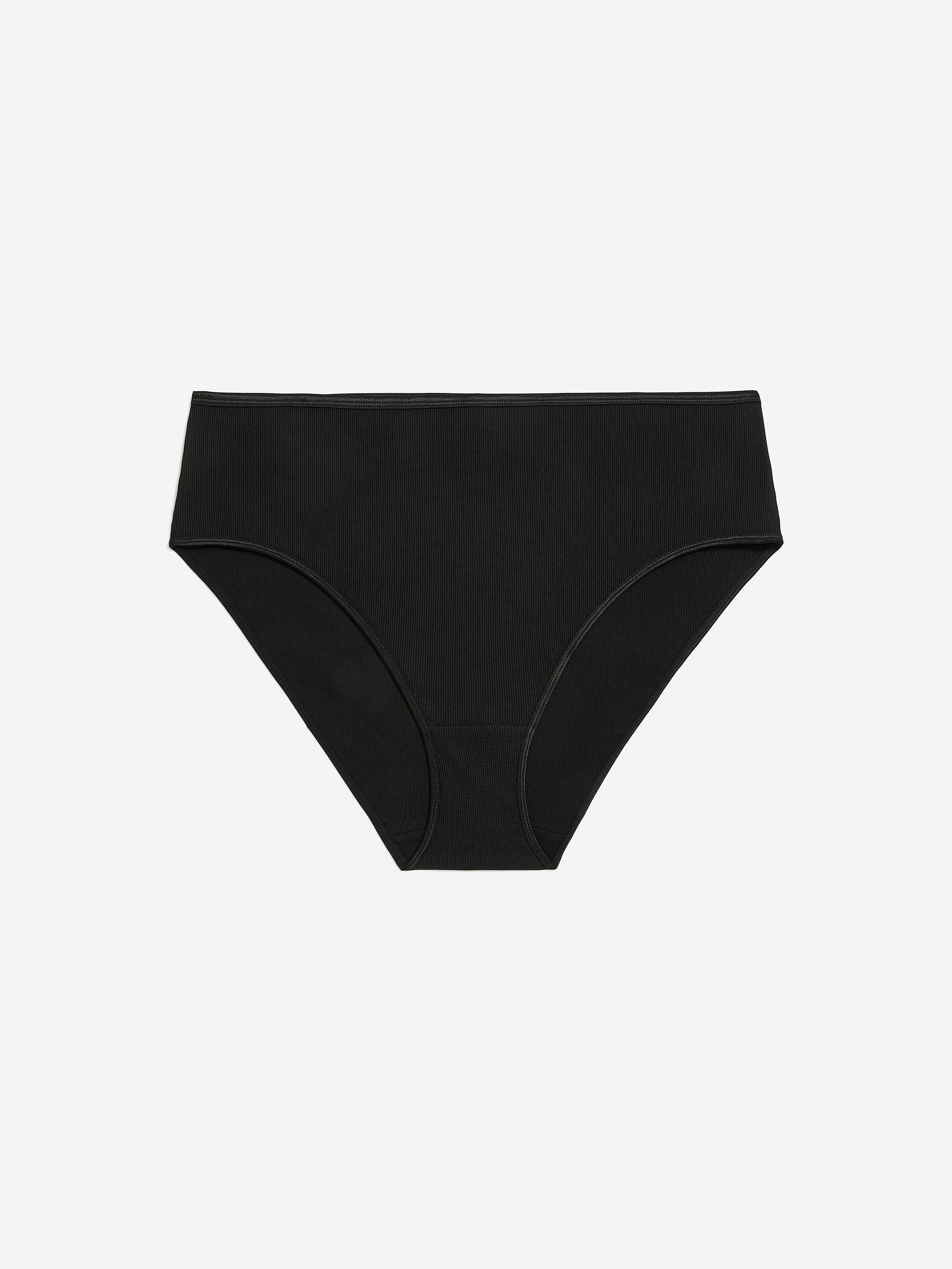 Black High-Cut Ribbed Knit Brief - tiVOGLIO