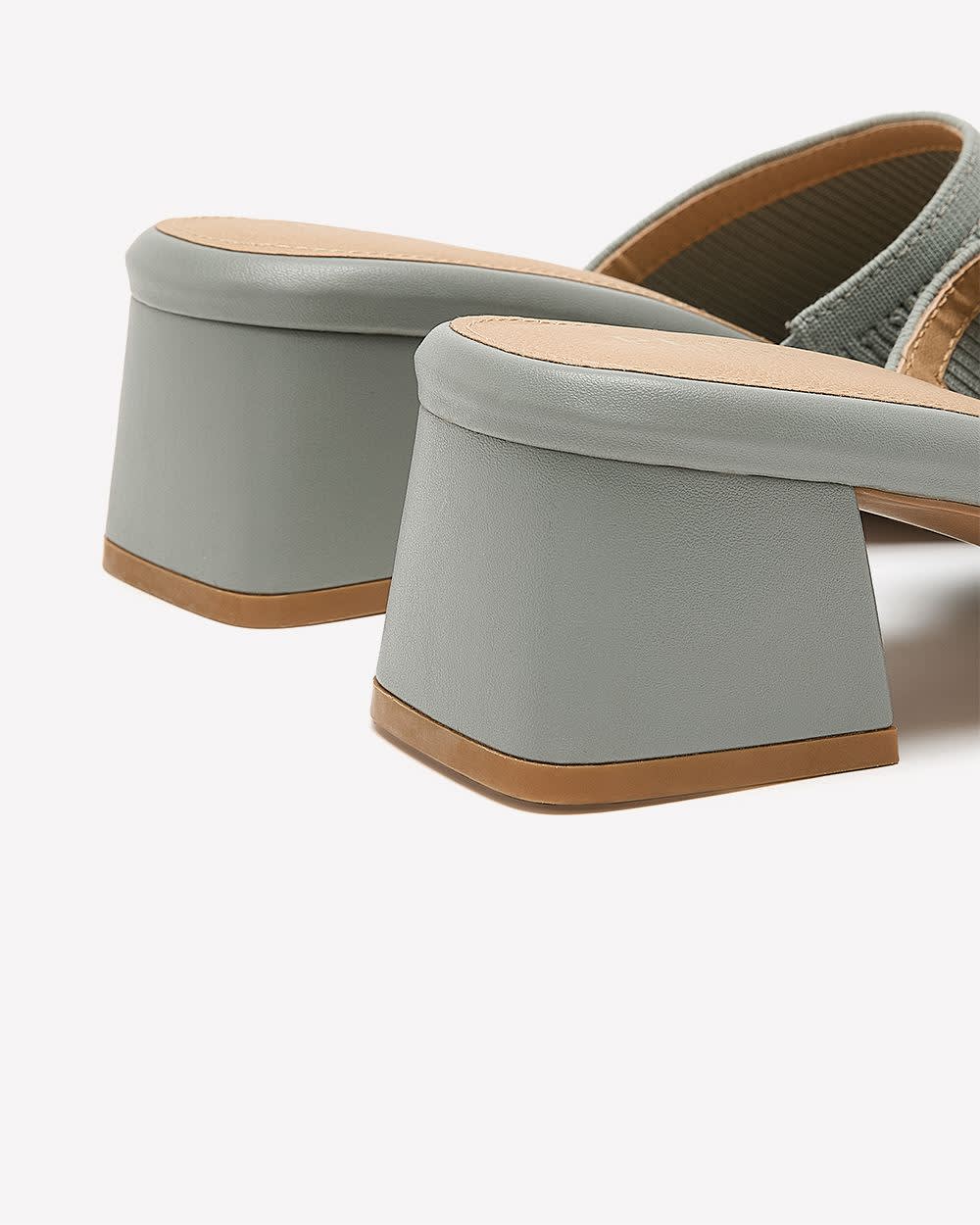 Extra Wide Width, Knit Mule Sandal with Flared Heel