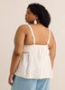 Linen Blend Swing Cami Blouse with Pintuck Detail