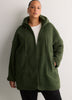 Long Hooded Mock-Neck Sherpa Jacket - Active Zone