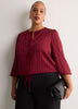 Short Buttoned-Down Elastic-Waist Blouse