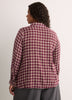 Plaid Buttoned Down Shirt with Scarf Collar