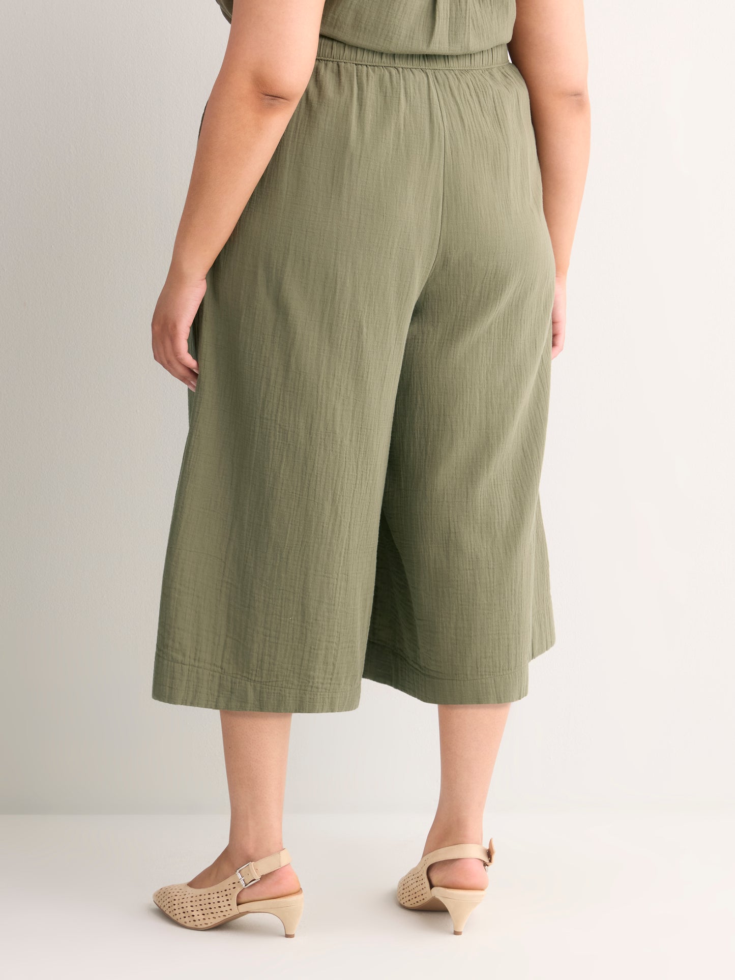 Cotton Pull-On Culotte Pant