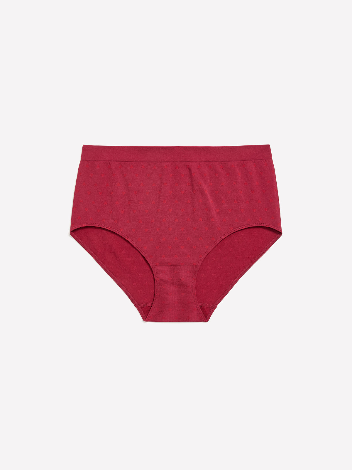 Red Heart-Print Seamless Full Brief - tiVOGLIO