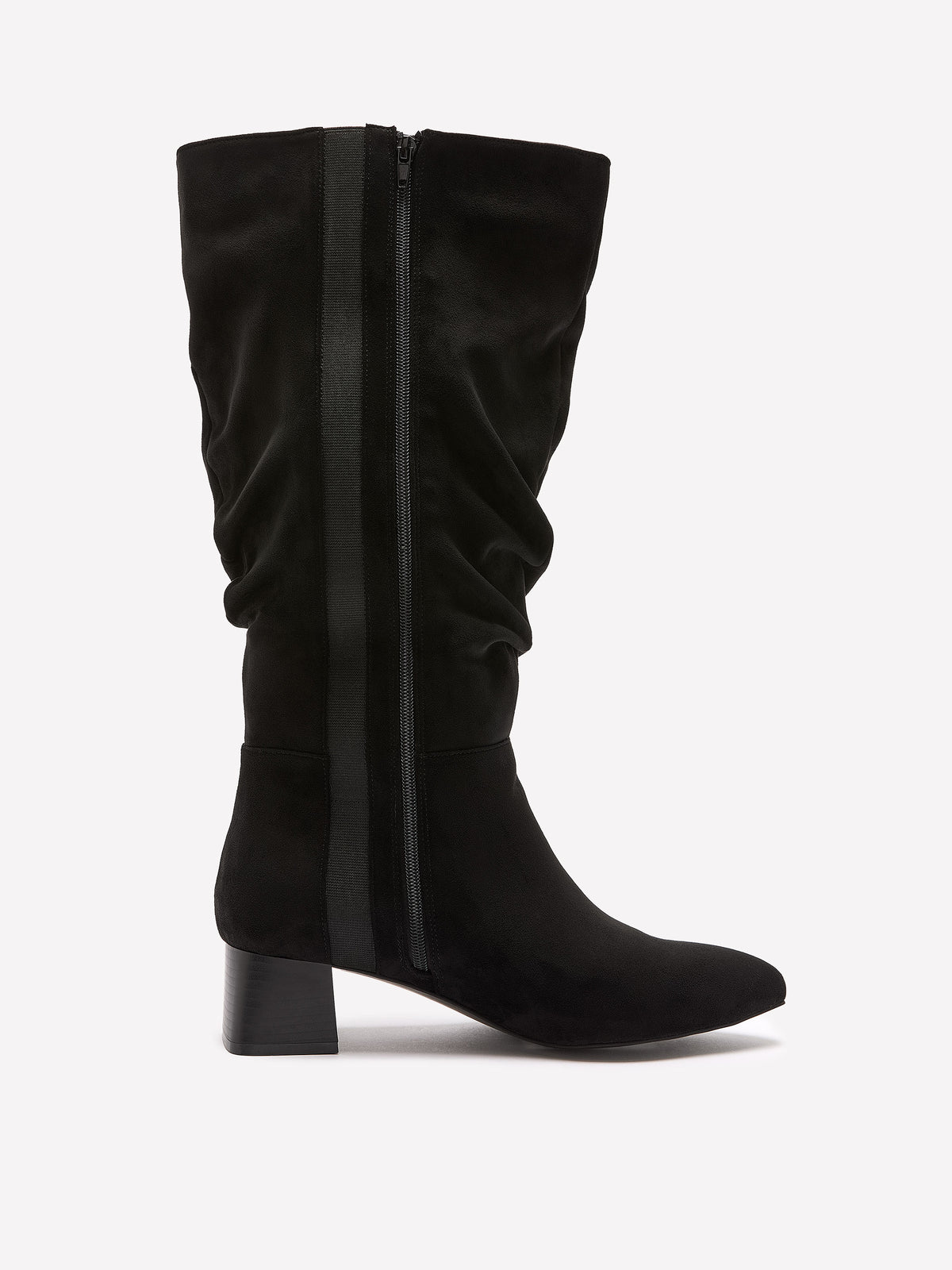 Extra Wide Width, Microsuede Mid-Heel Tall Slouchy Boot