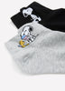 Chaussettes courtes de Snoopy, sous license, ens. de 2