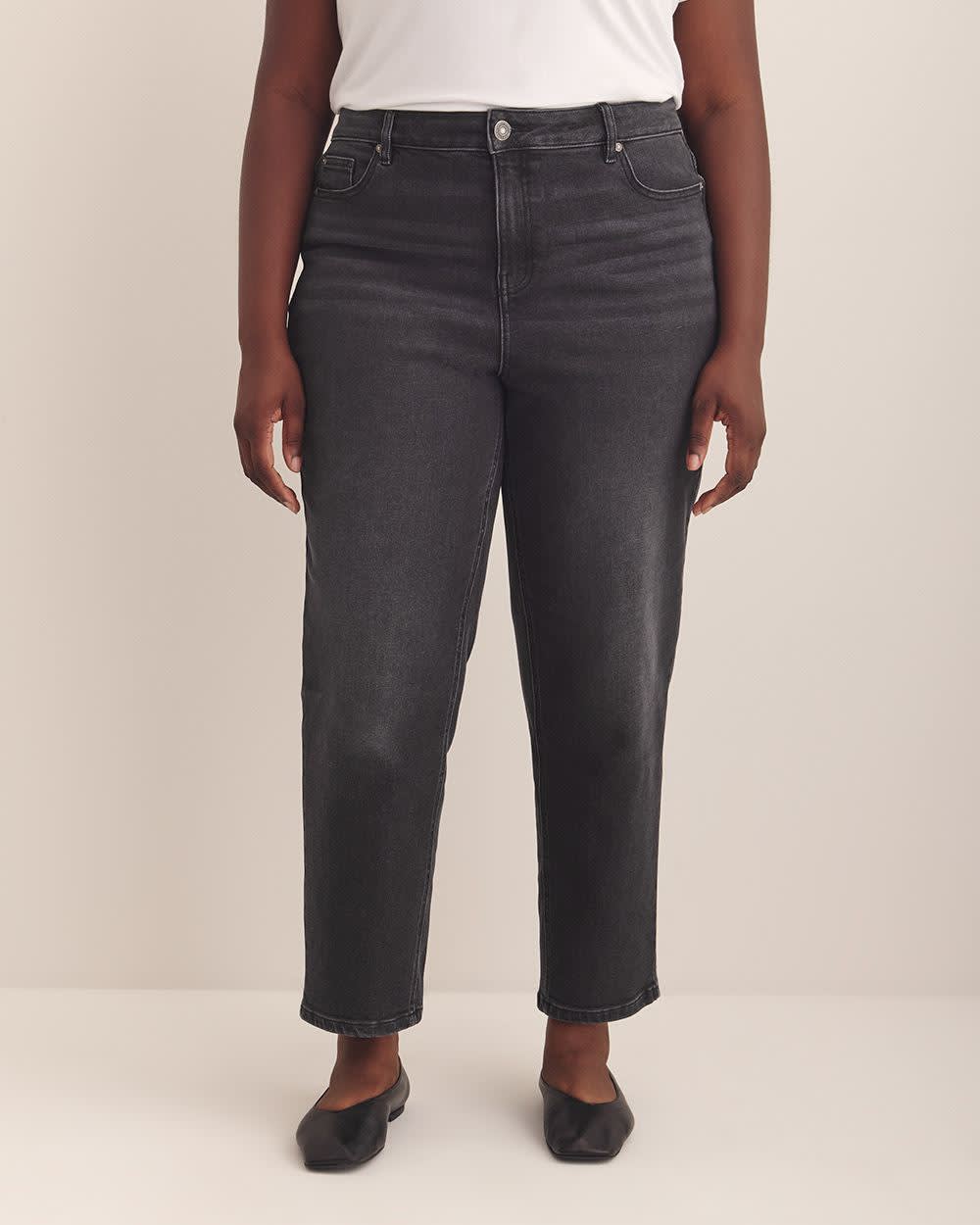 Jean mom noir taille haute - Addition Elle